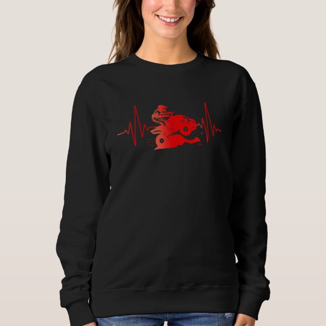 Quadfahrer-pulsslag Motif Ecg Line Quad Passion T Shirt (Framsida)