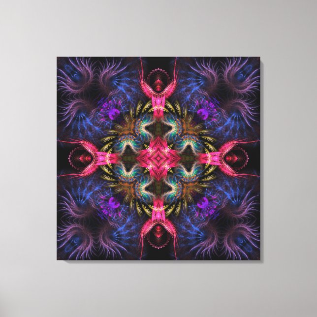 Quadra Änglar Fractal Geometry Wrapped Canvas (Framsida)