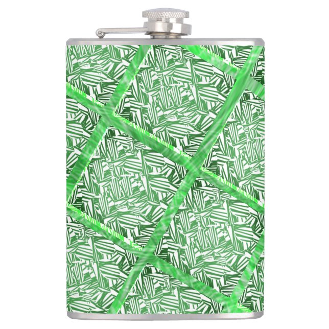 Quadradas, falska azulejo, fakes folhagens verdes. fickplunta (Framsidan)