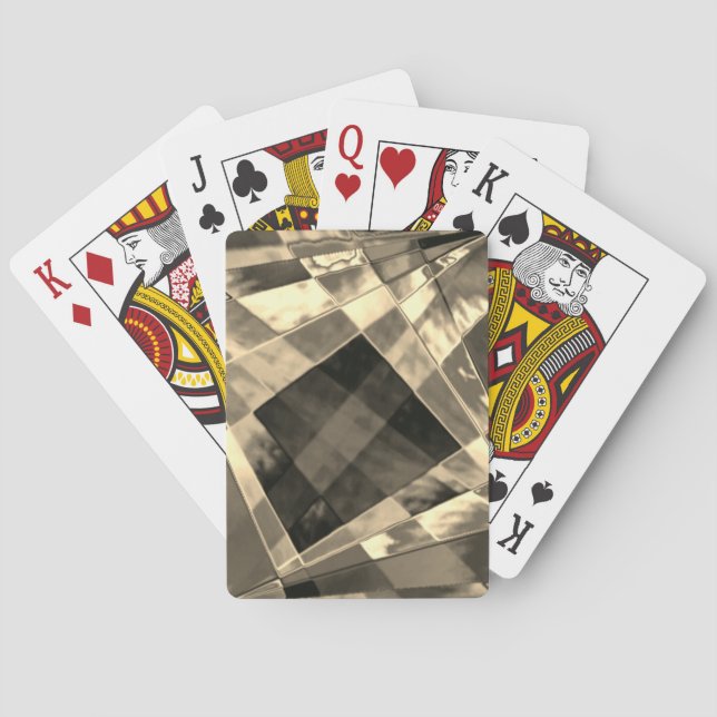 Quadrados e retângulos inclinados, madeira ou bege casinokort (Baksidan)