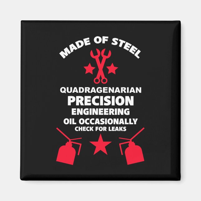 Quadragenarian Birthday Magnet (Framsidan)