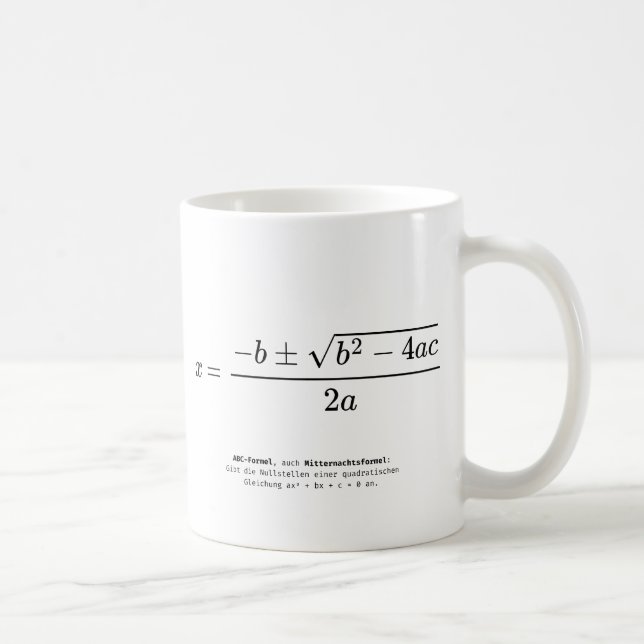 Quadratic Equation Design - ABC Formel Kaffemugg (Höger)