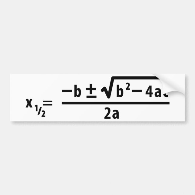 quadratic formel bildekal (Framsidan)