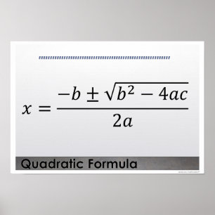 Quadratic Formel Math Poster