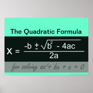 Quadratic Formel Math Poster