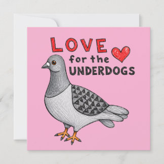 Quadratische Karte "Love For The Underdogs" Kort