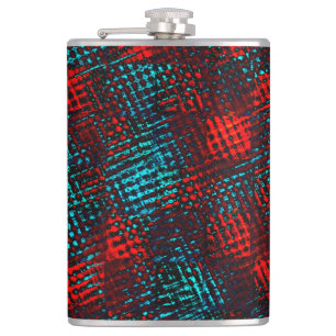 Quadriculados riscados de cor azul claro, vermelho fickplunta