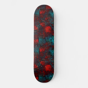 Quadriculados riscados em azul claro, cor vermelho mini skateboard bräda 18,5 cm