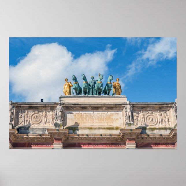 Quadriga på Arc de Triomphe du Carrousel - Paris Poster (Framsidan)
