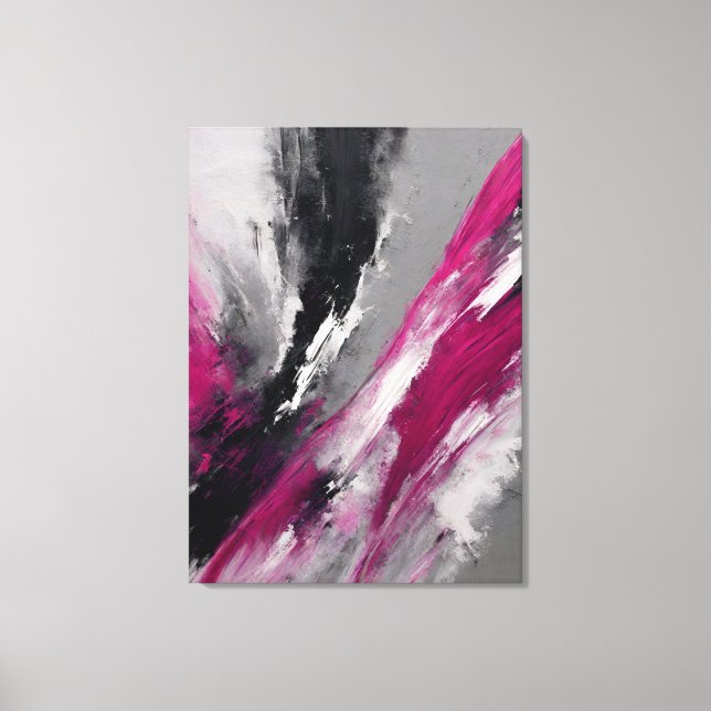 Quadro abstrato, bege, magenta, preto, cinza e bra canvastryck (Framsida)
