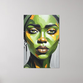 Quadro abstrato rosto de mulher negra canvastryck