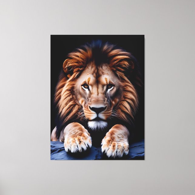 Quadro Decorativo Rosto de Leão Canvastryck (Framsida)