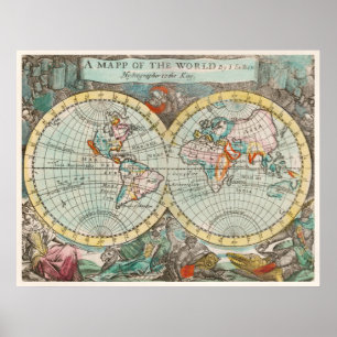Quadro dekorativo Mapa do Mundo Poster