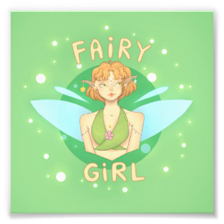 Quadro Fairy Girl de fada com estilo Fototryck