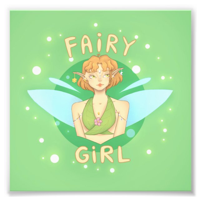 Quadro Fairy Girl de fada com estilo Fototryck (Framsidan)