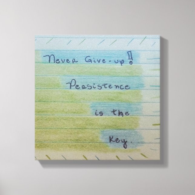 Quadro Never give-up Canvastryck (Framsida)