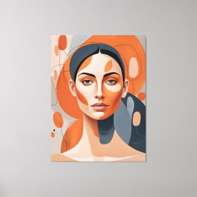 Quadro Rosto de Mulher Séria Canvastryck (Framsida)