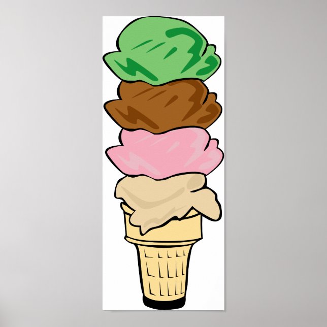 Quadruple Ice Cream Cone Poster (Framsidan)