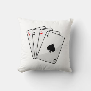 Quadruplets Ess Poker-kort på Poker Kudde