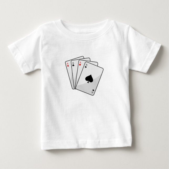 Quadruplets Ess Poker-kort på Poker T Shirt (Framsida)