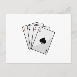 Quadruplets Ess Poker-kort på Poker Vykort