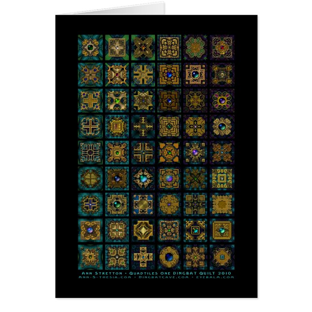 Quadtiles ett täckekort hälsningskort (Framsidan)