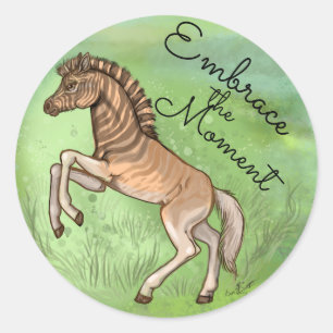 Quagga "Bort ögonblicket" Runt Klistermärke
