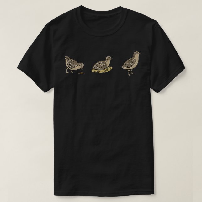 Quail Bird Älskare Cute Quails T Shirt (Design framsida)