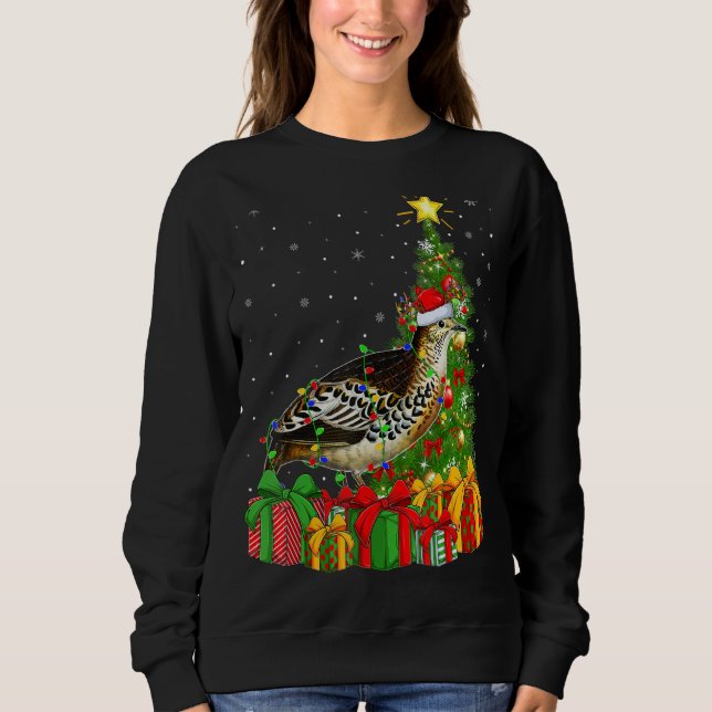 Quail Bird Julafton Helgdag Santa Quail jul Tr T Shirt (Framsida)