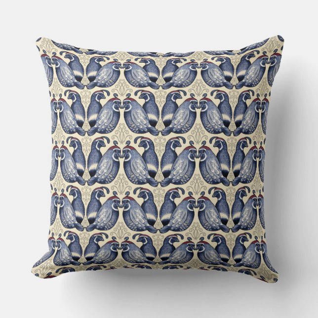 Quail Bird Mönster Decorative Dekorativ kudde (Framsida)