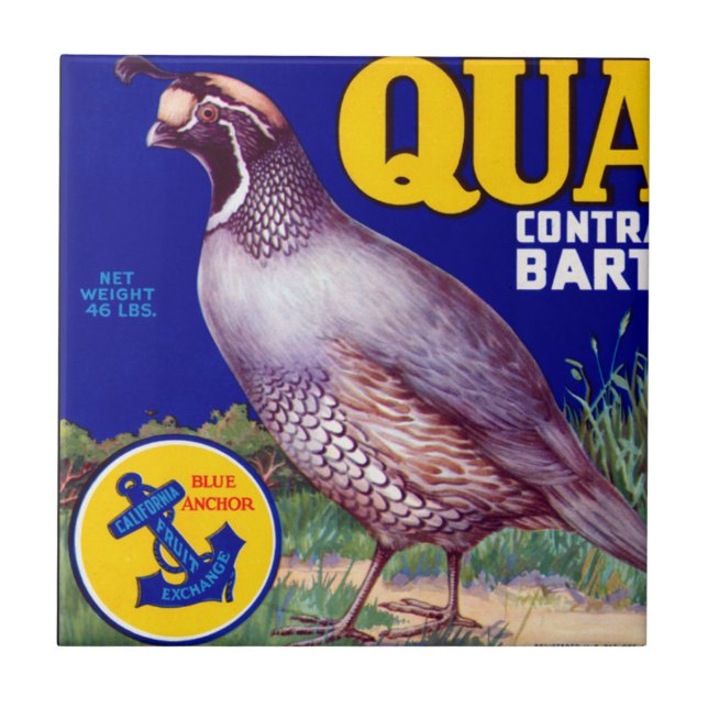 Quail Brand Contra Costa Bartletts Kakelplatta (Framsidan)