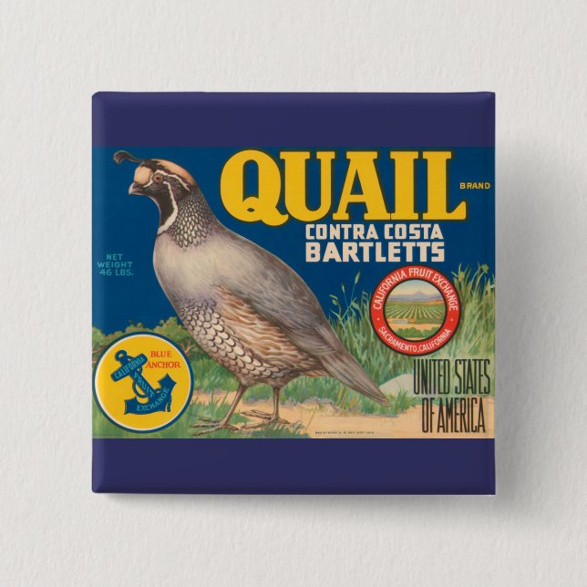Quail Brand Contra Costa Bartletts Knapp (Framsida)