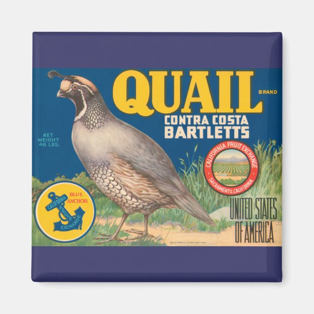 Quail Brand Contra Costa Bartletts Magnet (Framsidan)