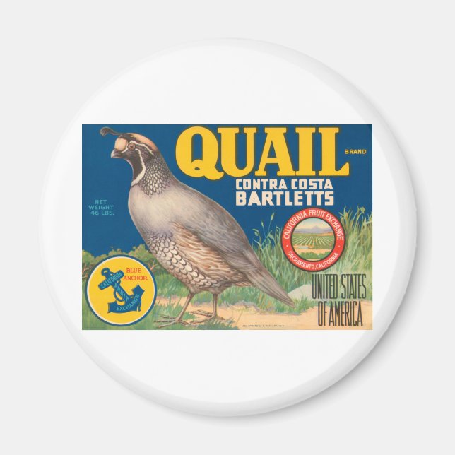 Quail Brand Contra Costa Bartletts Magnet (Framsidan)