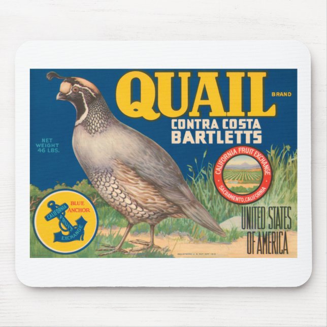 Quail Brand Contra Costa Bartletts Musmatta (Framsidan)