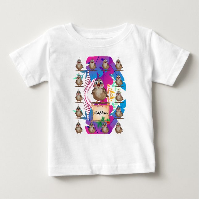 Quail Colorful Print T Shirt (Framsida)