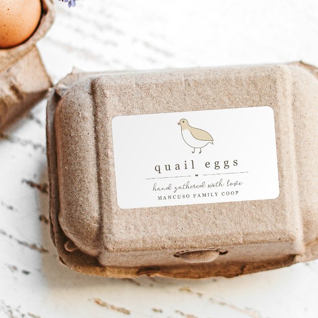 Quail Egg Carton Label Personalize for Farm, Coop Fraktsedel (Skapare uppladdad)