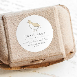 Quail Egg Carton Label Personalize for Farm, Coop Runt Klistermärke