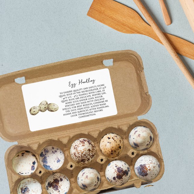 Quail Egg Handling Instruction Carton Care Label Fraktsedel (Skapare uppladdad)