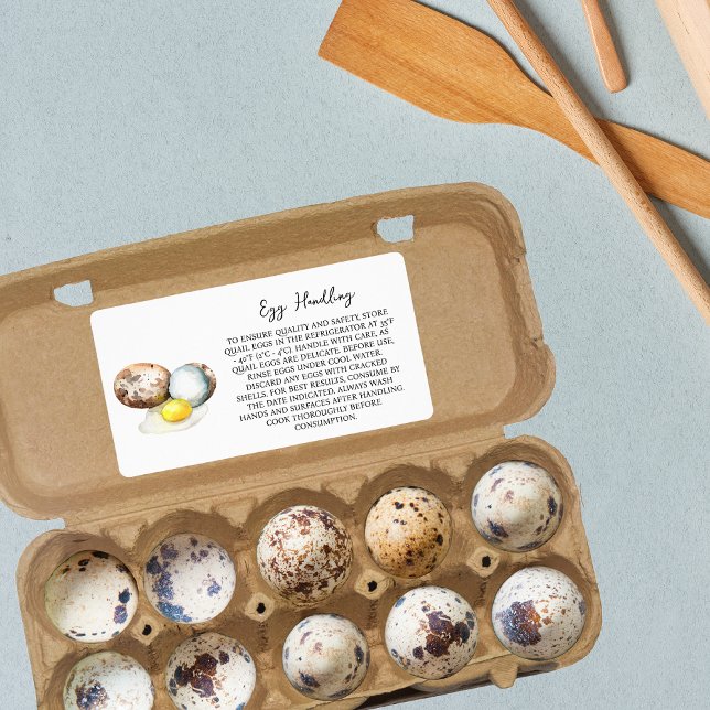 Quail Egg Handling Instruction Carton Care Label Fraktsedel (Skapare uppladdad)
