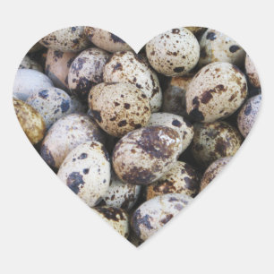 Quail Eggs Hjärtformat Klistermärke