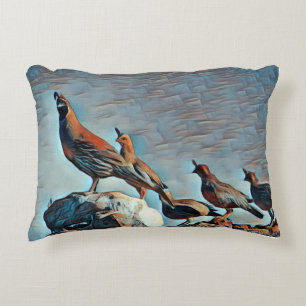 Quail-familjen Prydnadskudde