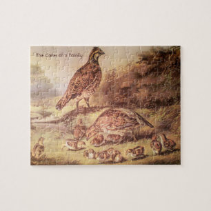 Quail Family Puzzle (100 delar) Pussel