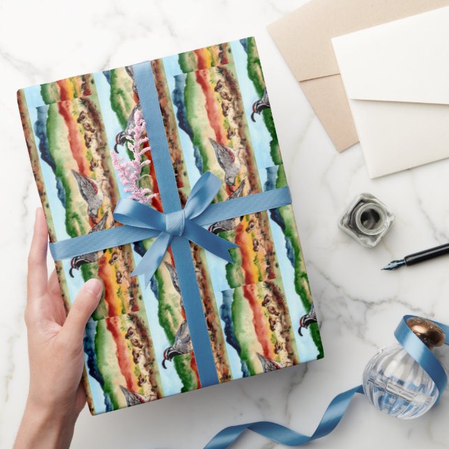 Quail Family Southwest Wrapping Papper Peeps Presentpapper (Gåvor)