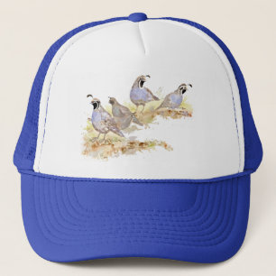 Quail Family Watercolor Bird Art Keps