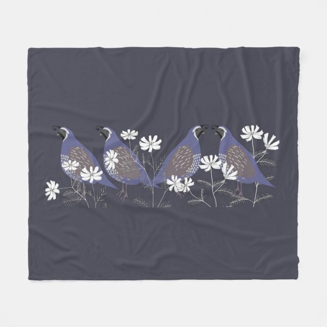 Quail Fleece Blanket (Framsidan (Horisontell))