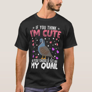Quail Heart Valentine Day Animal for Womens Kids T Shirt