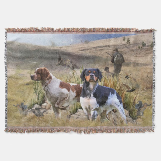 Quail Hunting with a Bretagne Spansk, Art Filt (Framsidan)