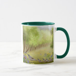 Quail i en ängRingermugg Mugg