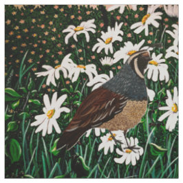 Quail in Daisys Fabric Tyg